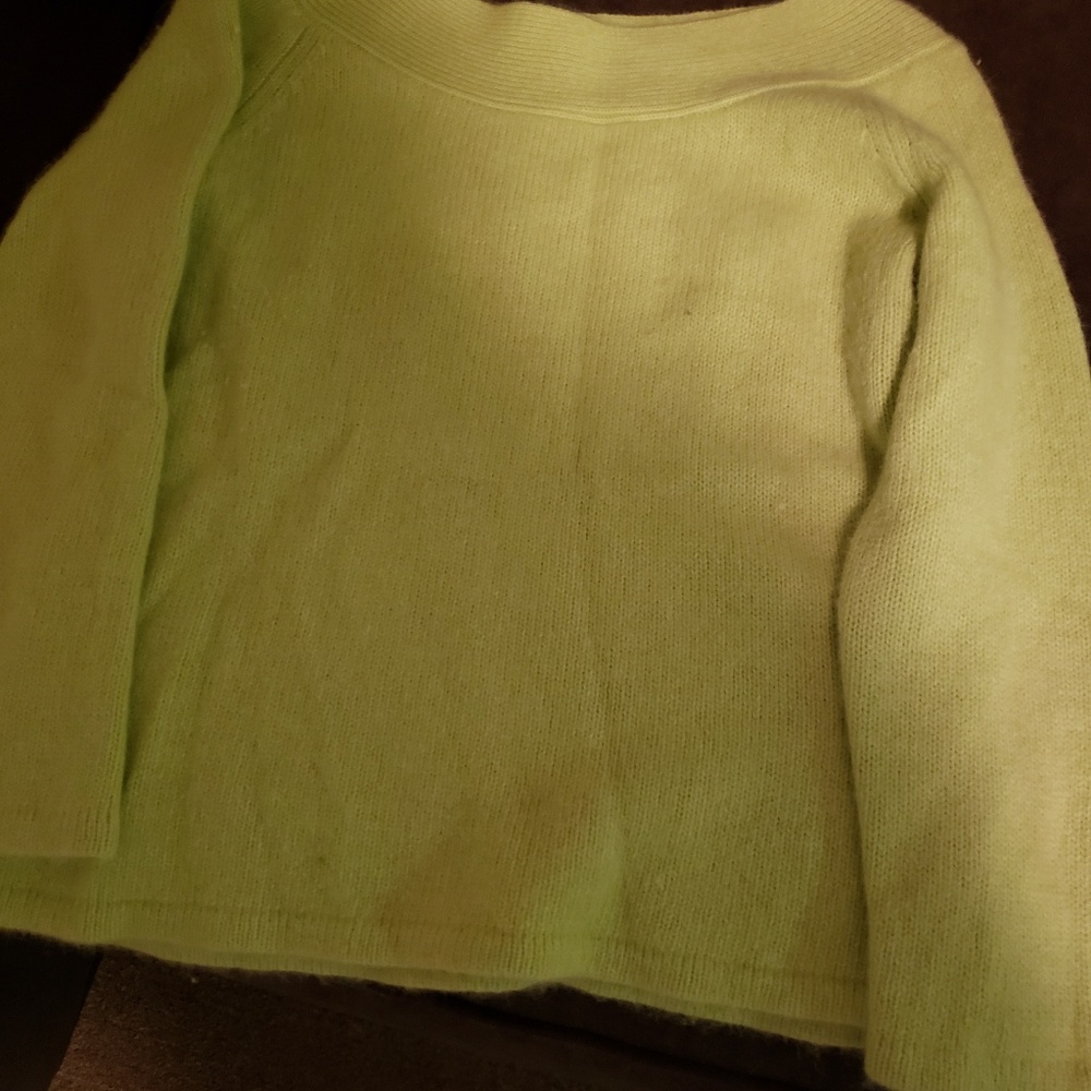 Beautiful off the shoulders sweater made of angora